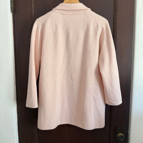 J. CREW | Sophie Pastel Pink Cotton Merino Blend Sweater Blazer | Medium - Picture 3 of 7